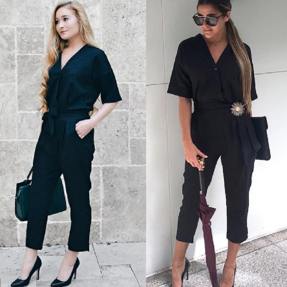 Faux Wrap Jumpsuit 🖤